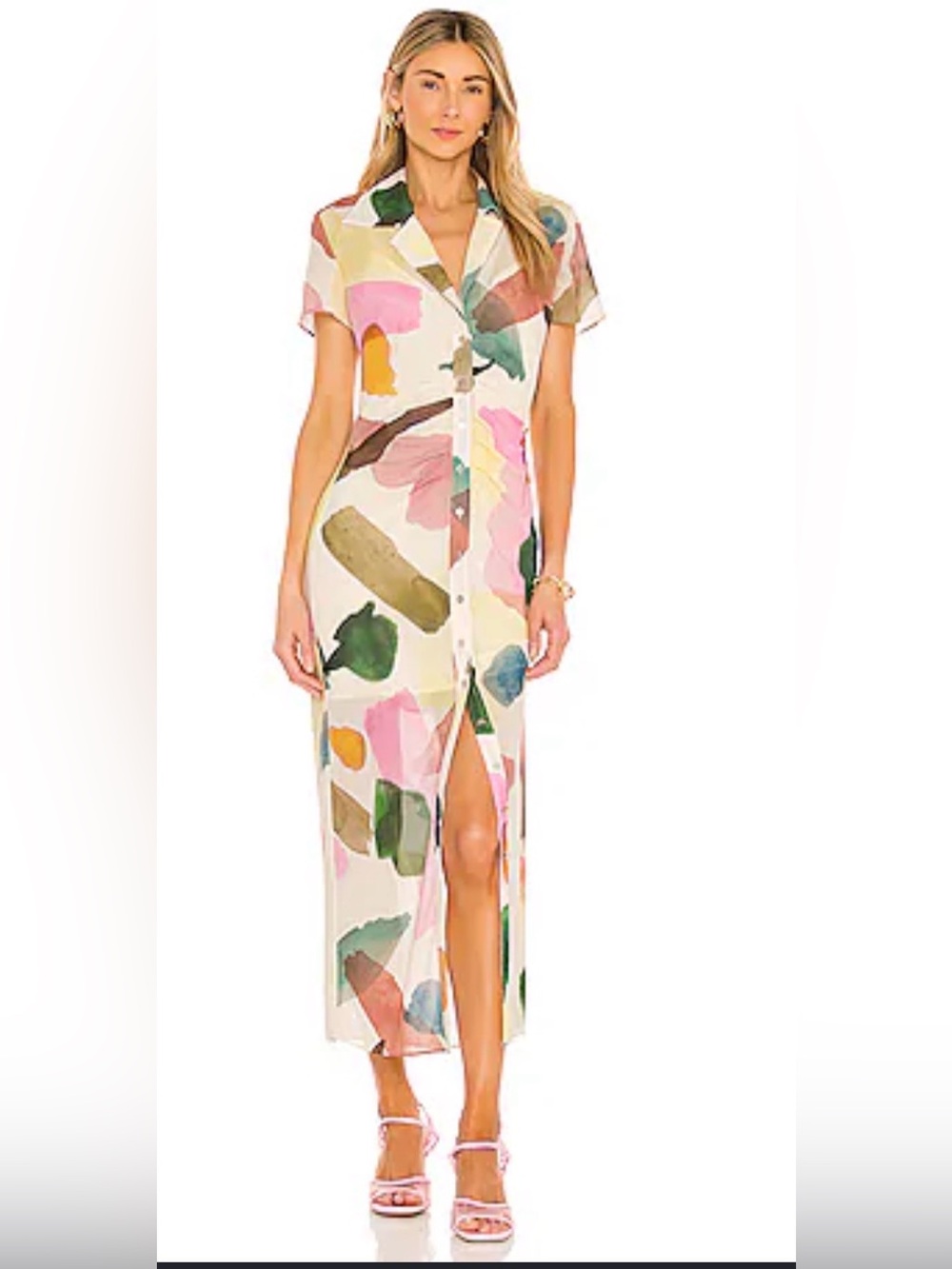 Song of Style - Holland Midi Dress in Watercolor Multi